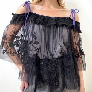 NEW Free People Embroidery Sheer Mesh Cami